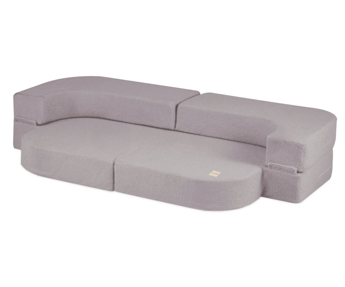 lastemööbel – hall Plush Nest diivan lambakangast