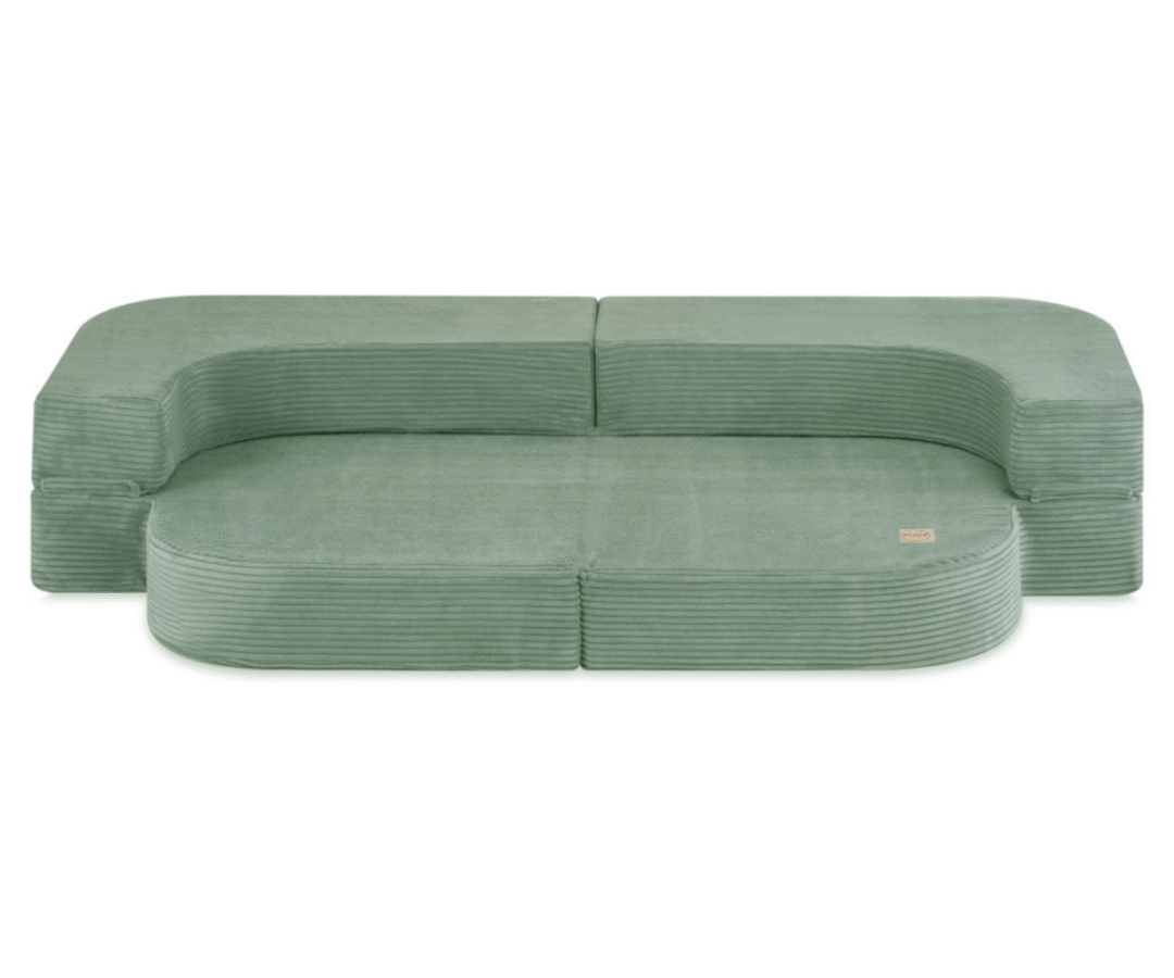 laste roheline velvetdiivan Plush Nest lastetoas