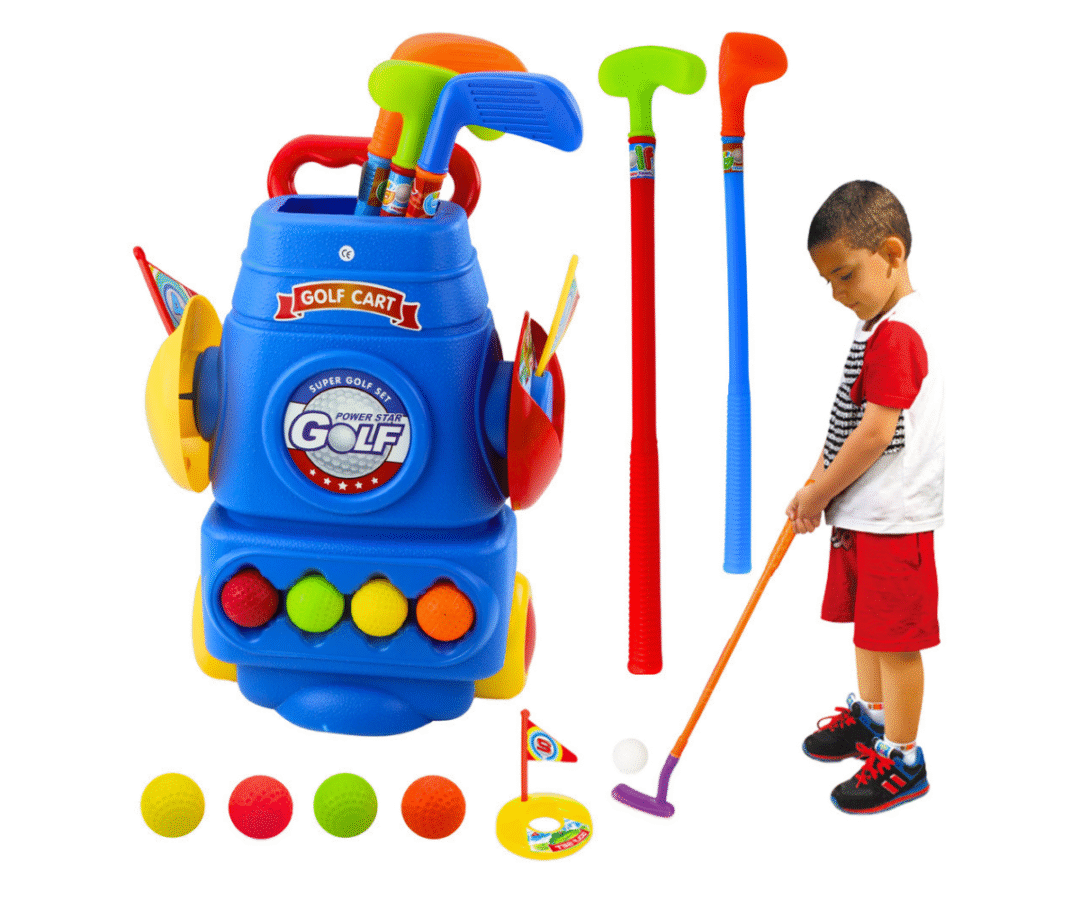 Laste golfikomplekt käruga