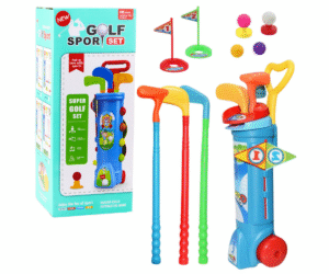 Laste golfikomplekt ratastega – 20-osaline mängukomplekt