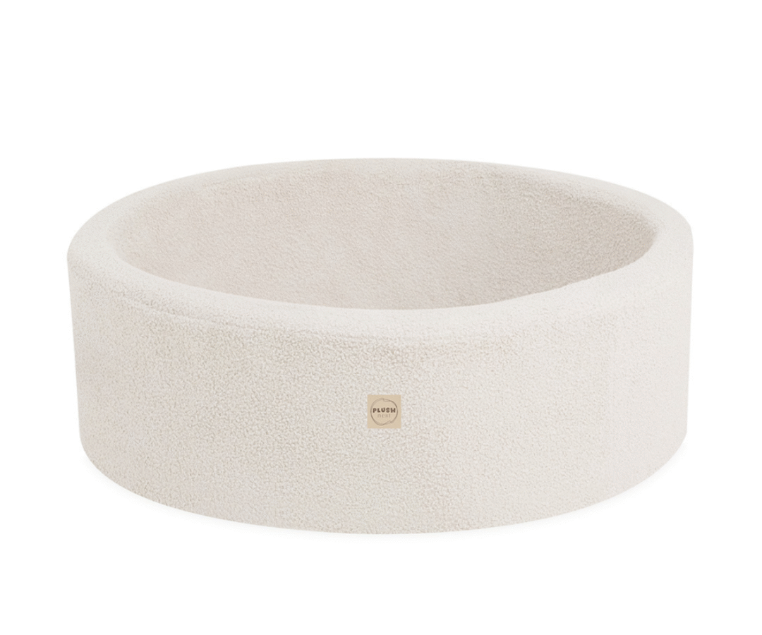 Pallimeri Plush Nest 90/30cm Lamb + 200 palli (kuldne, pärlmutter, hele roosa)