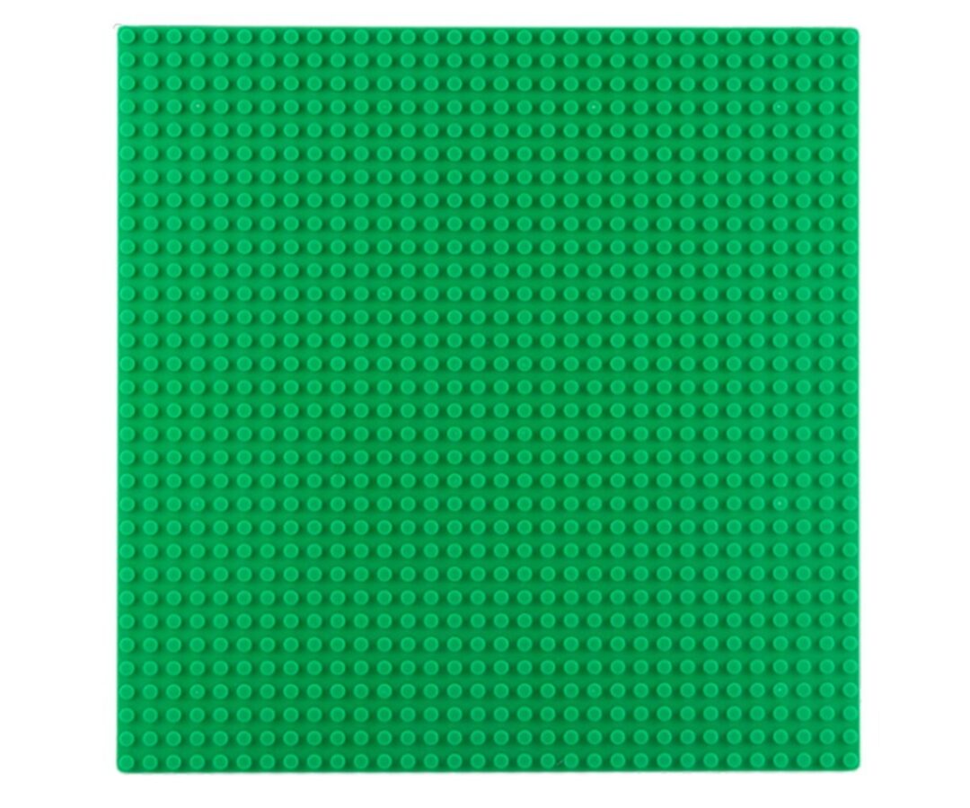 Ehitusklotside plaat 25,5×25,5cm – roheline, ideaalne laste disainimängudeks.