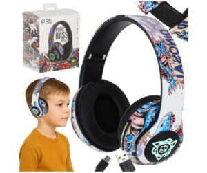 Juhtmevabad kõrvaklapid Bluetooth RGB Gaming Sport 150mAh - Laste disain Valged kokkupandavad juhtmevabad kõrvaklapid laual