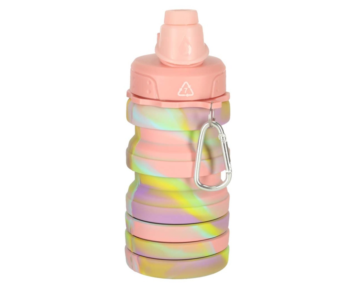 Kokkupandav joogipudel silikoonist 500ml - värviline Silikoonist joogipudel 500 ml kokkupandud kujul