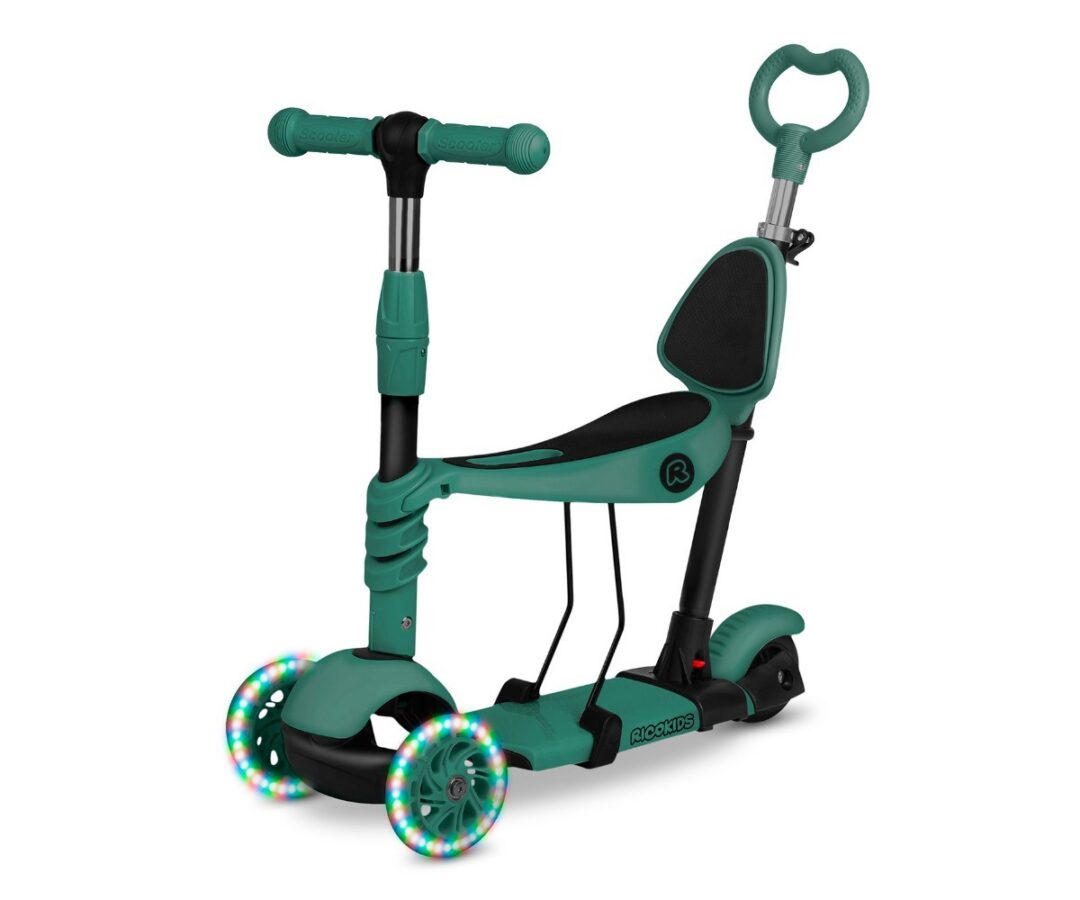 Tõukeratas Ricokids Todi 3in1 LED (roheline) 12+ kuud, istme ja juhtraud.
