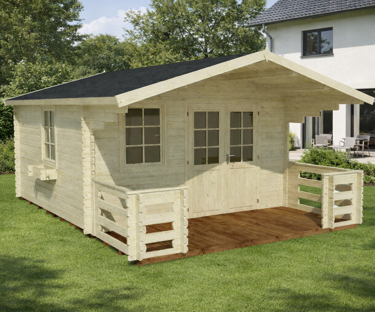 Aiamaja Kristjan terrassiga 12,6+4,9 m² (naturaalne) + TASUTA katusematerjal