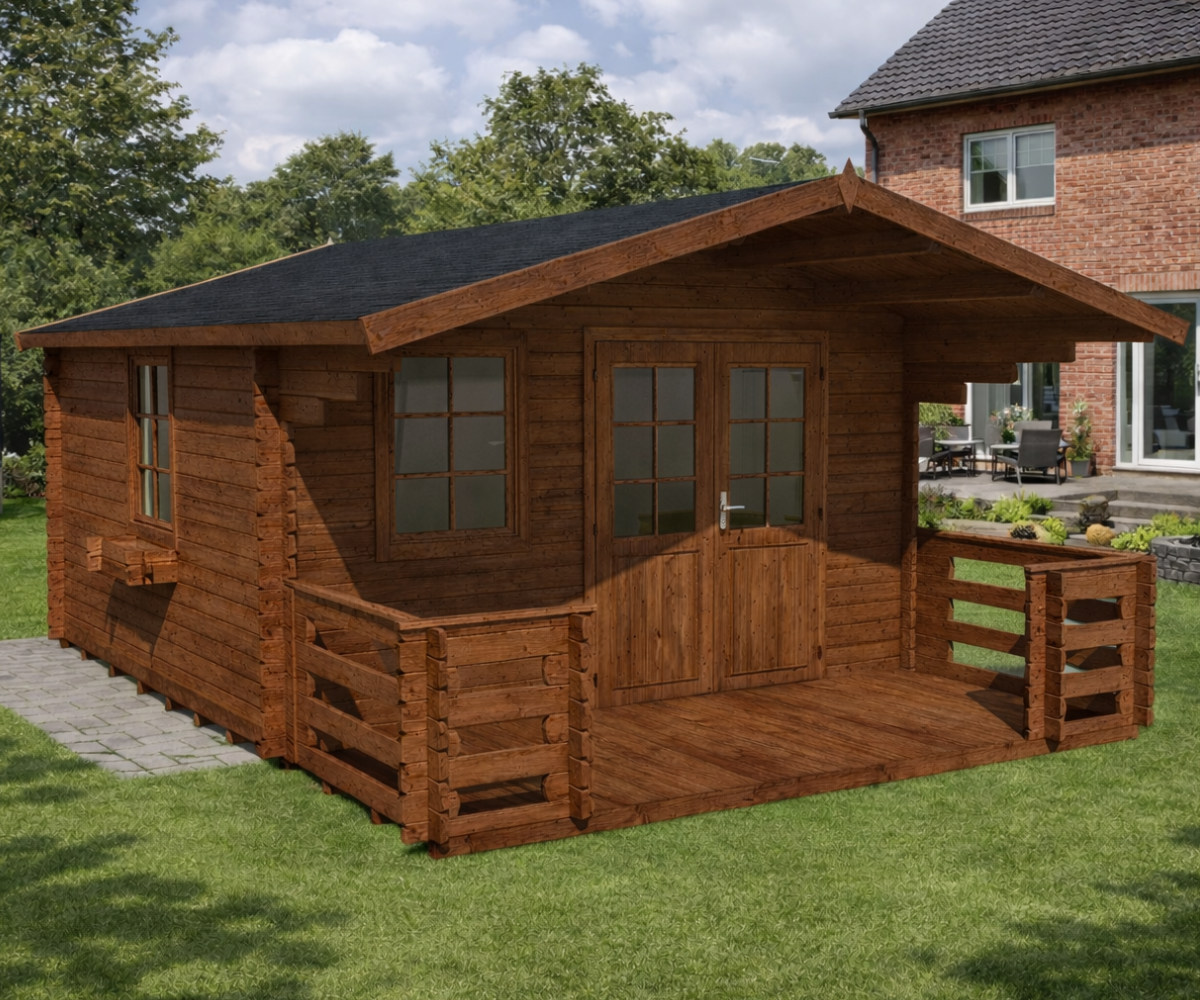 Aiamaja Kristjan terrassiga 12,6+4,9 m² (naturaalne) + TASUTA katusematerjal