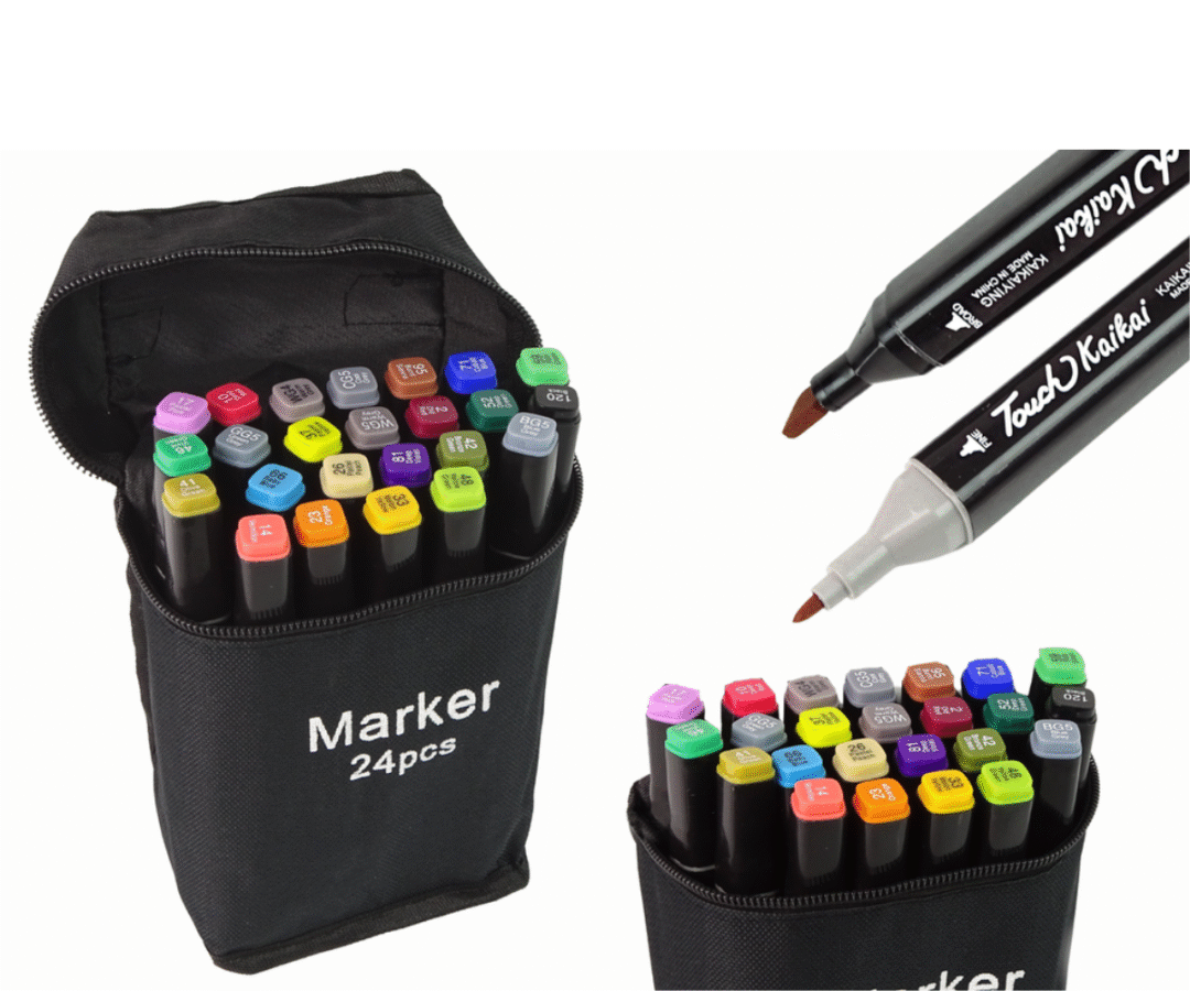 Kahepoolsed markerid Pro Touch + kott 24 tk