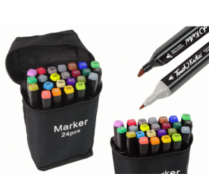 Kahepoolsed markerid Pro Touch + kott 24 tk