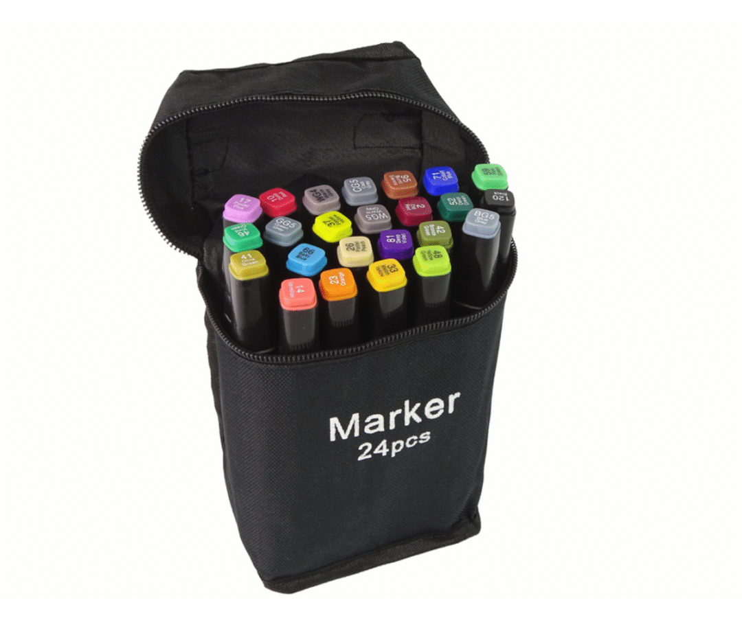 Kahepoolsed markerid Pro Touch + kott 24 tk