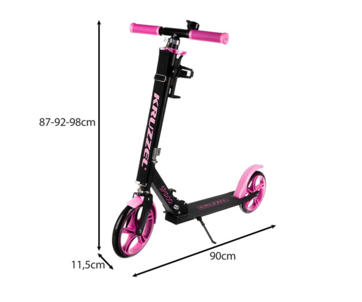 Kokkupandav laste tõukeratas suurte ratastega must - roosa