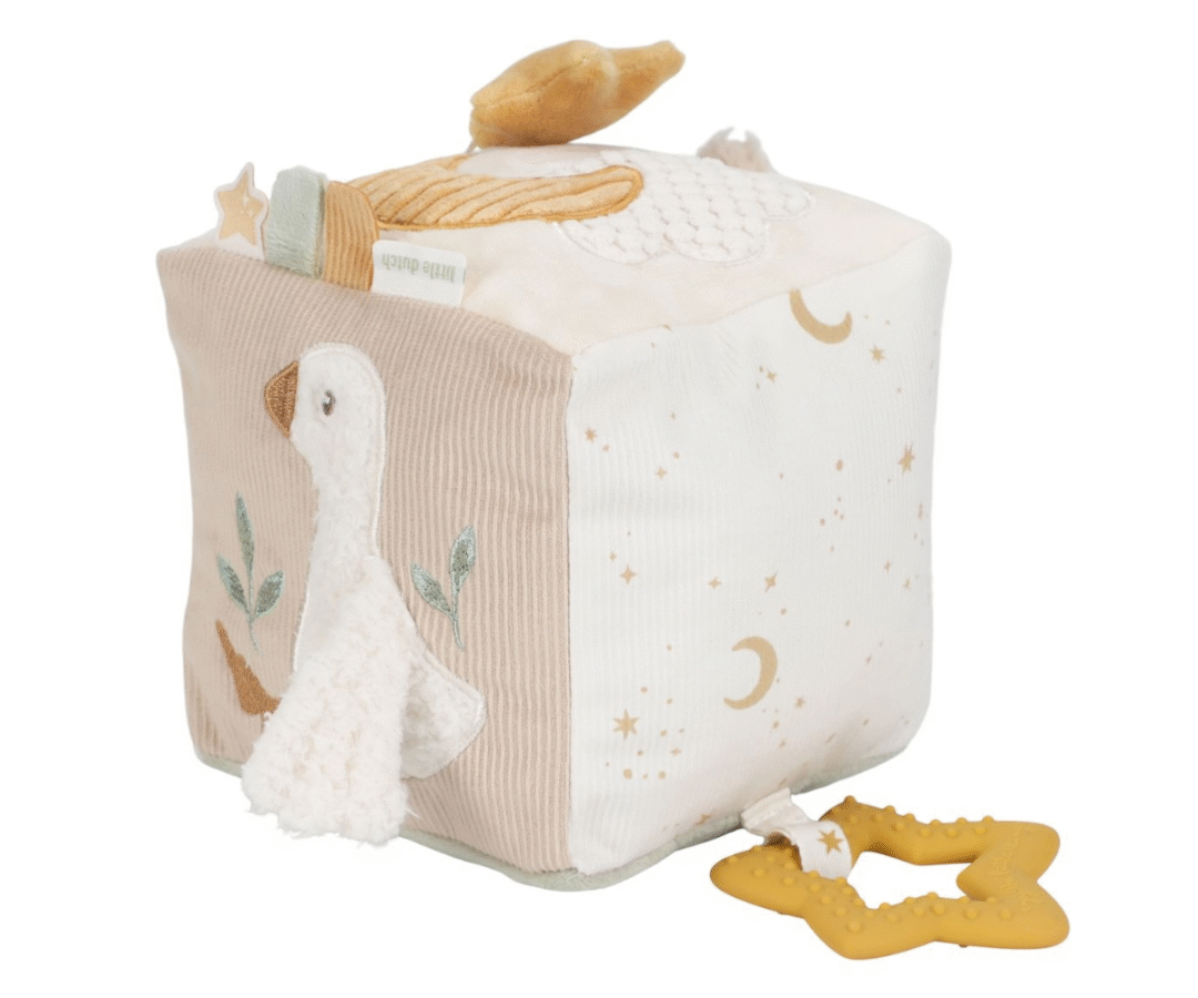 Pehme tegevuskuubik Little Dutch Newborn Naturals beebidele