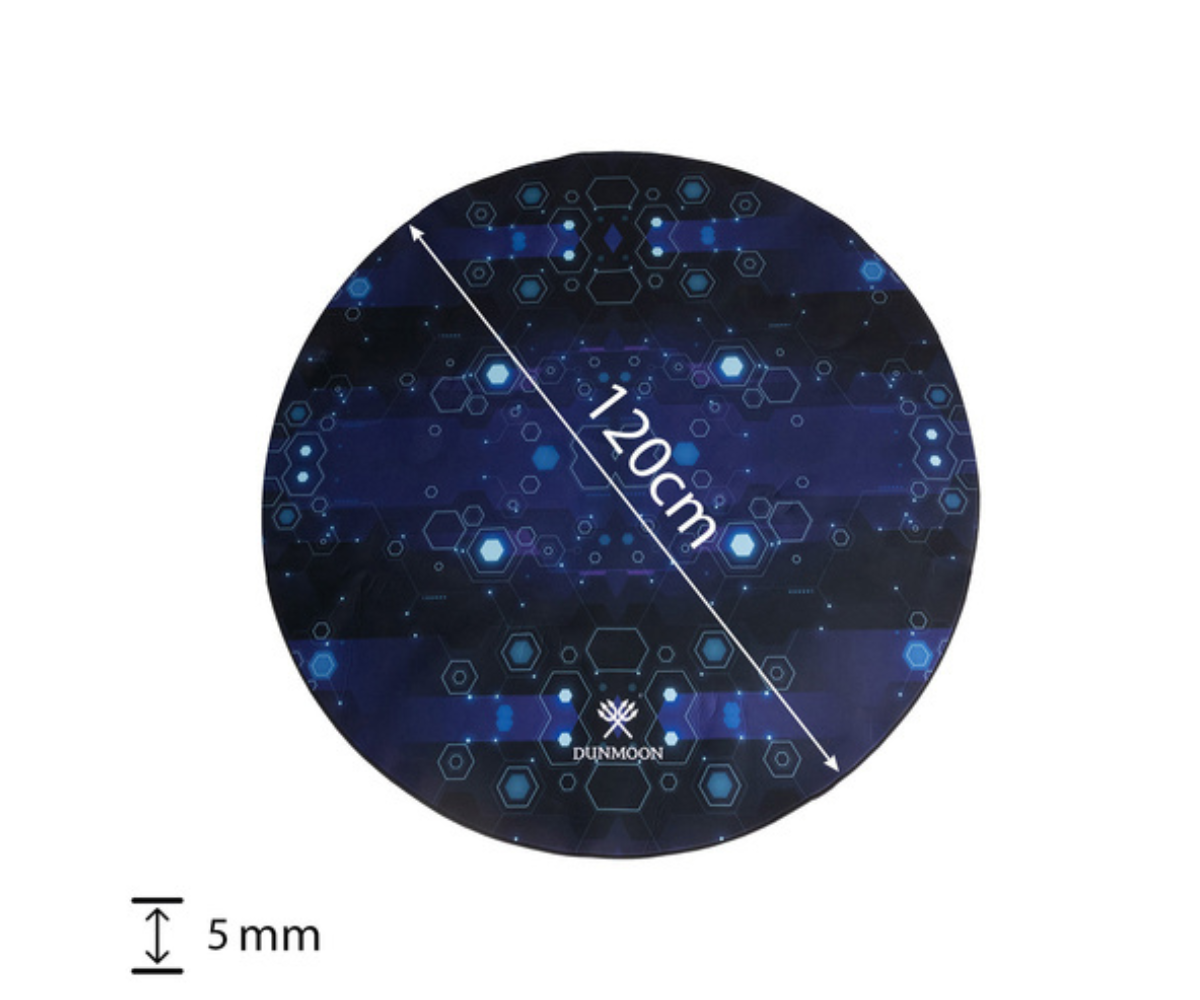 Põranda kaitsematt – ümmargune, must, 120 cm