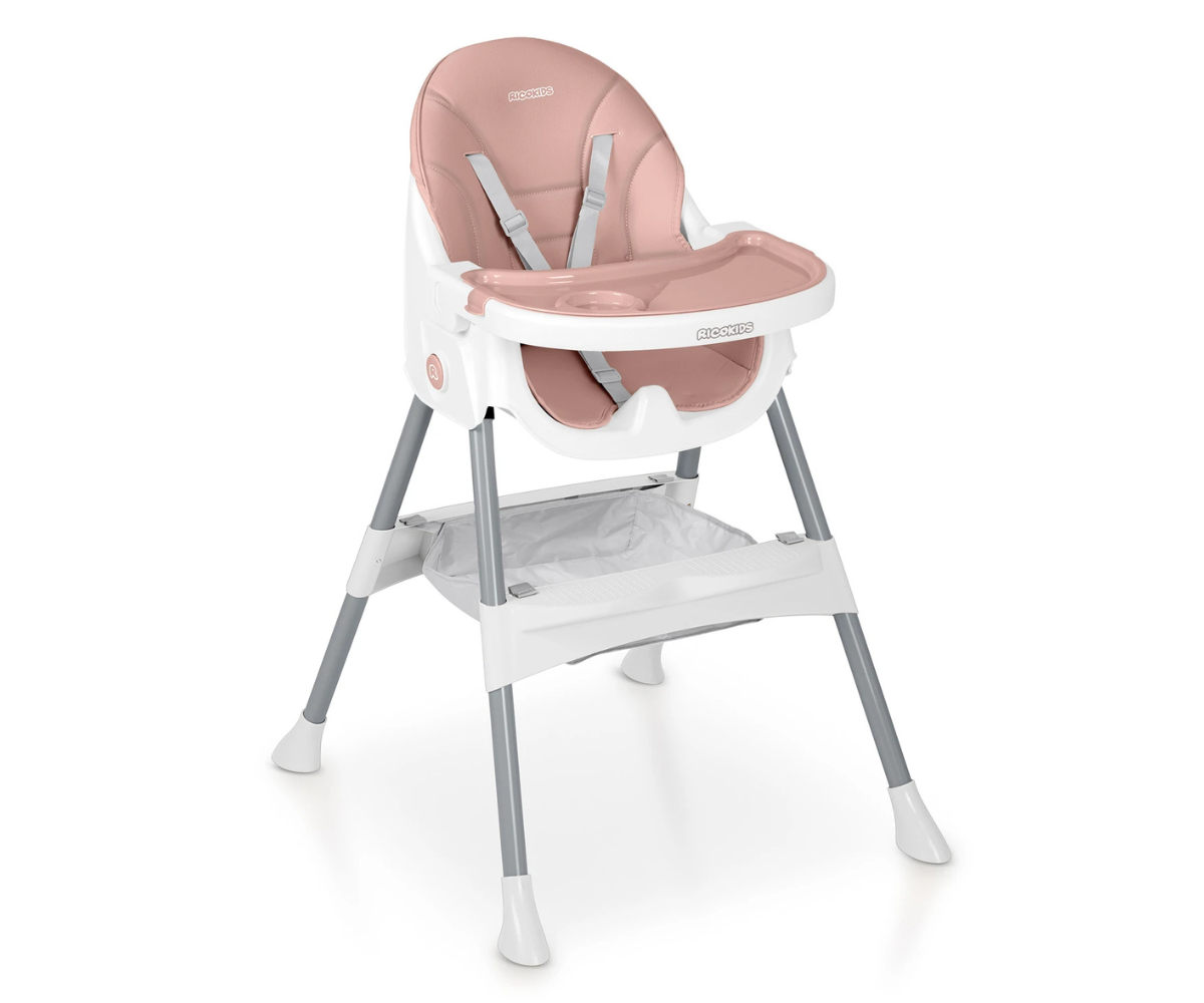 Ricokids Mani söögitool beebile roosa polstriga