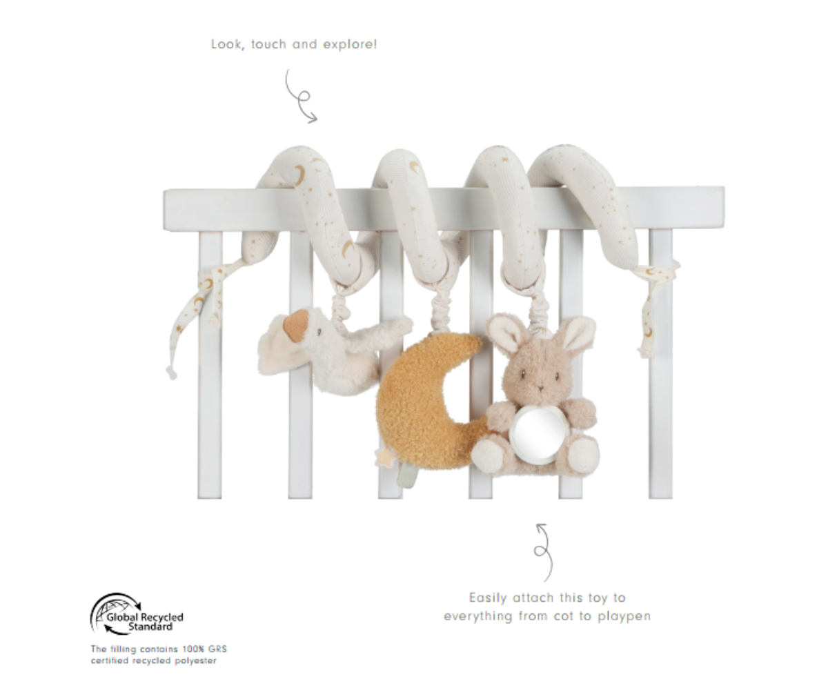 Newborn Naturals spiraal-lelu erinevate tekstuuridega