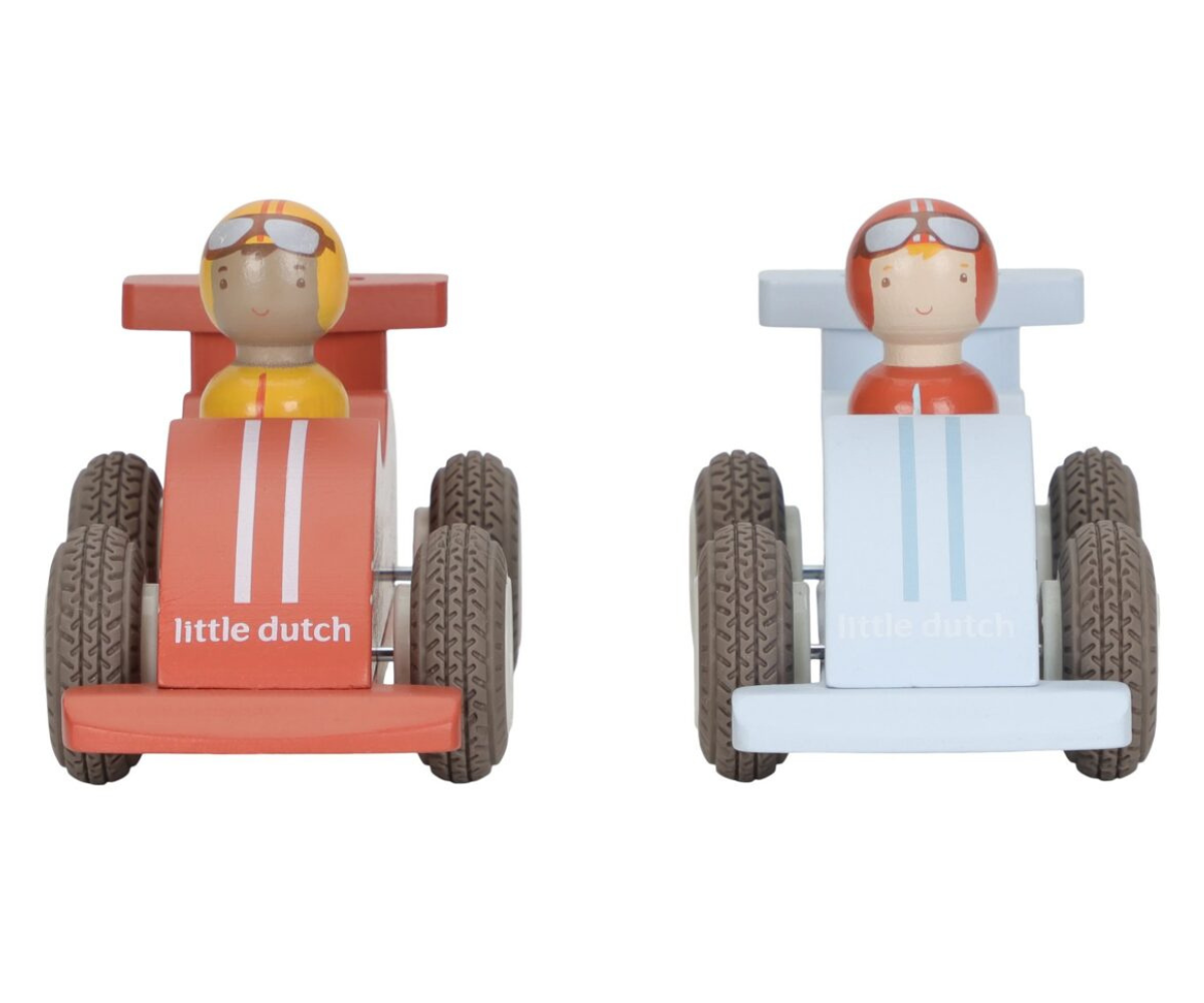 Tagasitõmmatav puidust ralliauto Little Dutch disainiga
