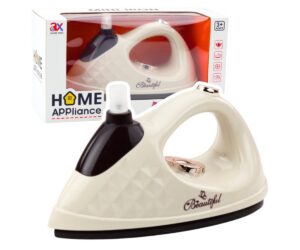 Mängutriikraud helide ja tulede – kreemikas, kaasas pakkimine ja disain.