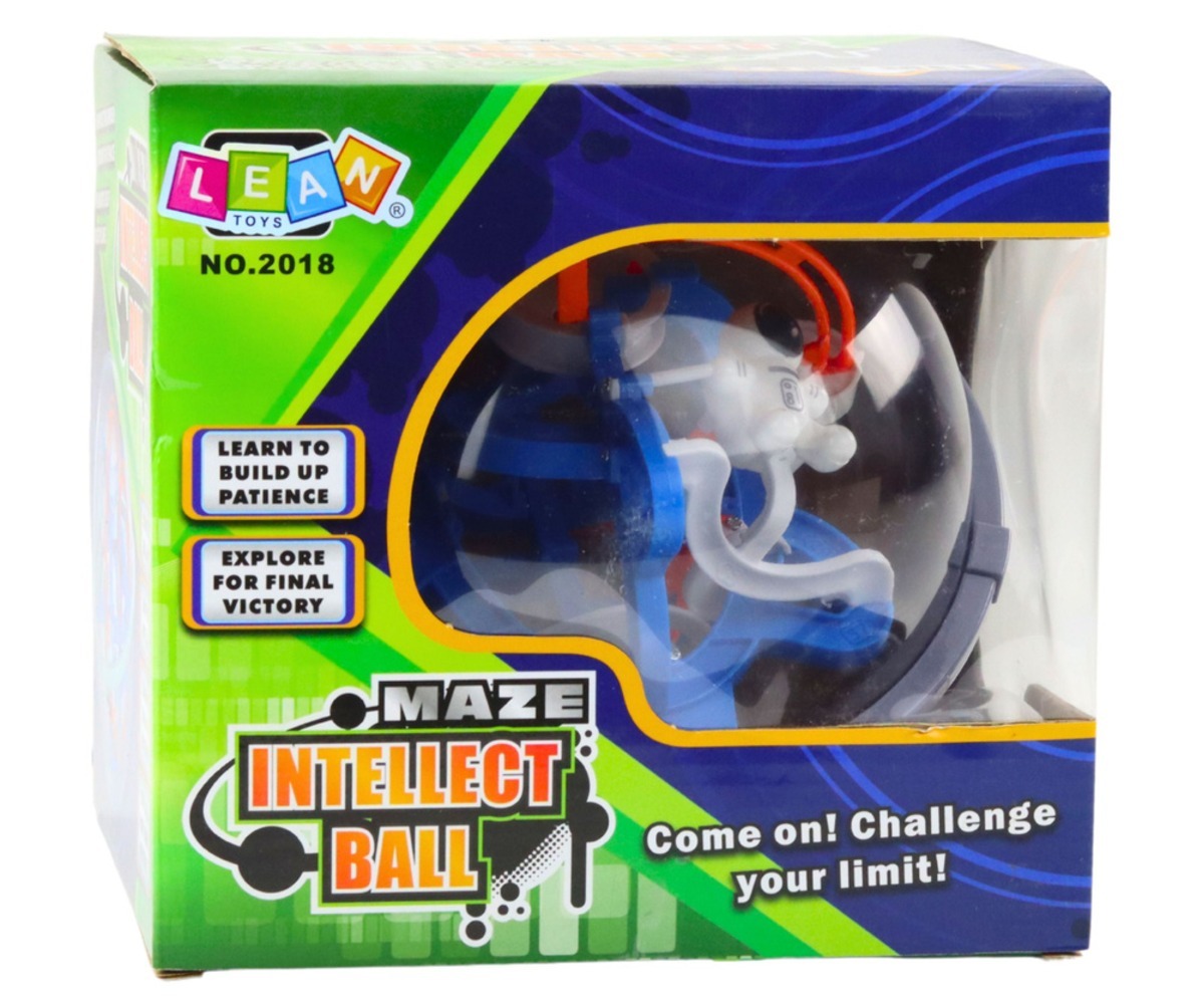 Pakend Suure 3D labürintpalli jaoks, mis tutvustab mängu omadusi ja eesmärke.