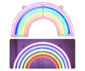 Neoon vikerkaare dekoratiivlamp USB + patareitoitel, kaunis ja värvikas disain