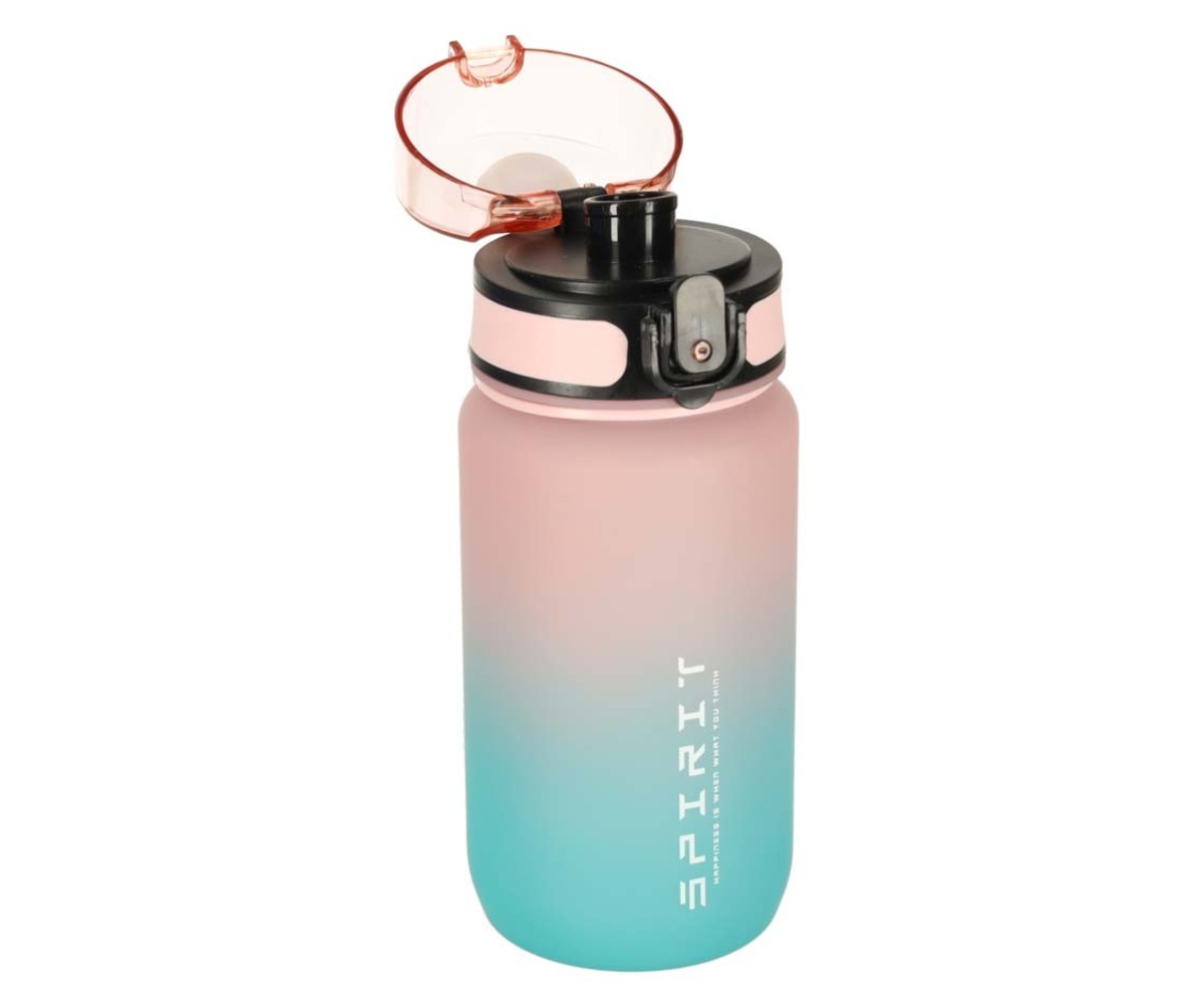 Veepudel mõõduga 600ml – roosa-sinine, avatud kaanega vaade