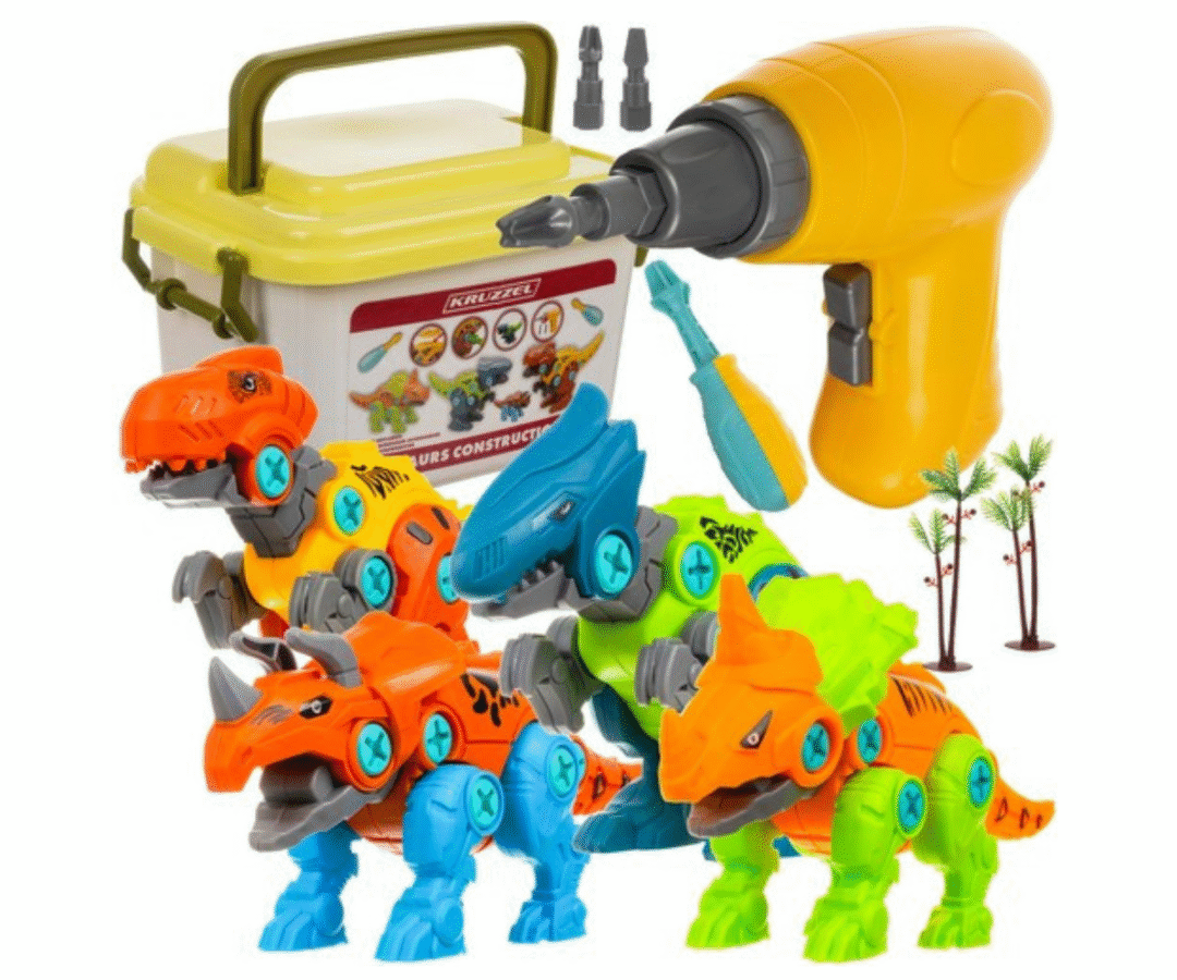 Ehitusklotsid dinosaurustega – KRUZZEL 4in1 komplekt