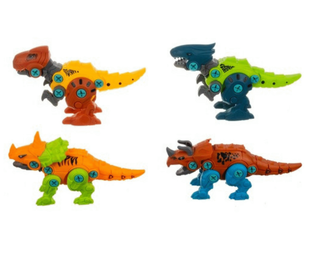 KRUZZEL dinosauruste ehituskomplekt kruvikeerajaga kohvris