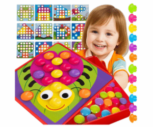 värviline nuppudega pusle lastele montessori mosaiik