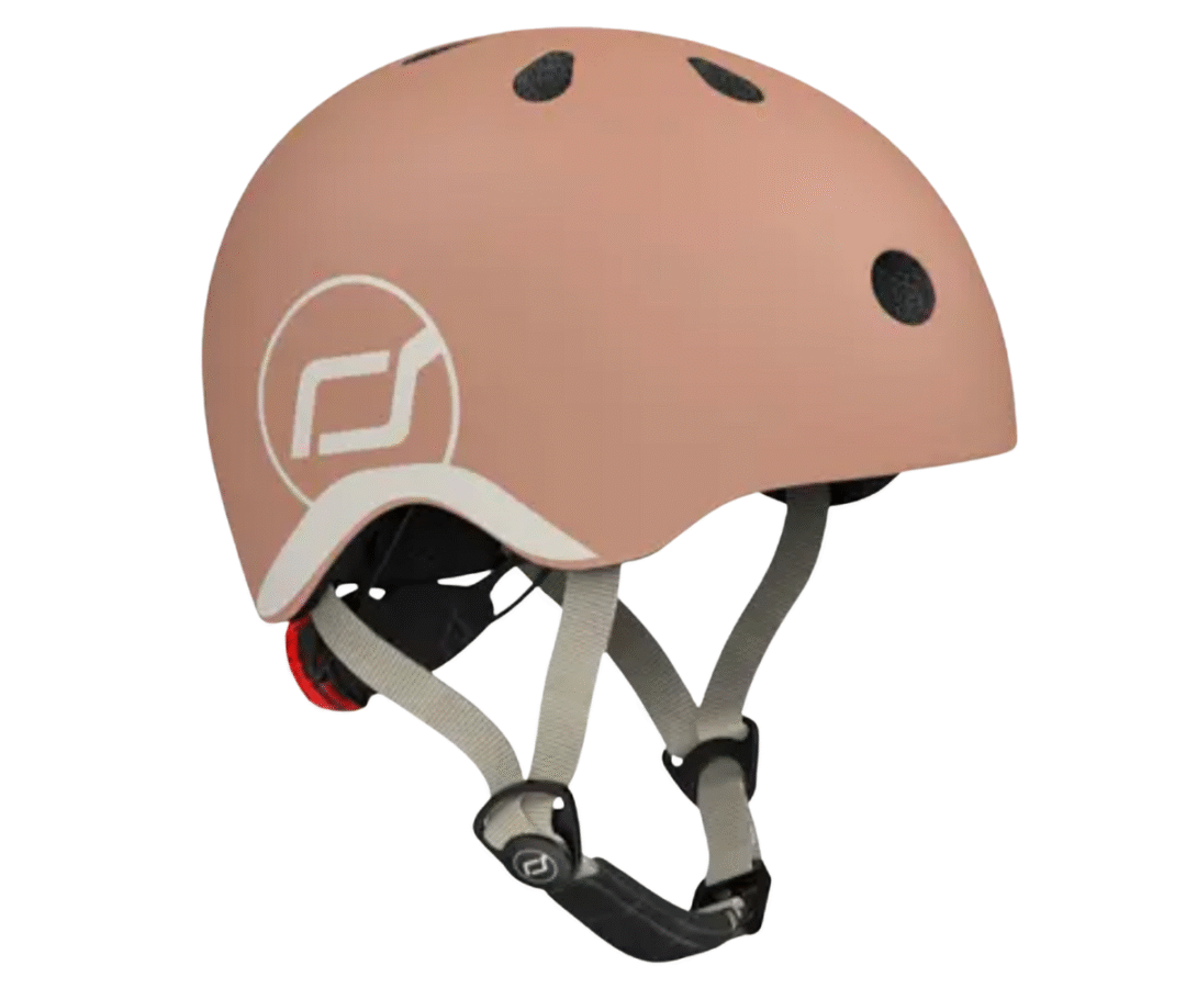 Scoot and Ride Mocha helkuriga laste kiiver LED valgusega