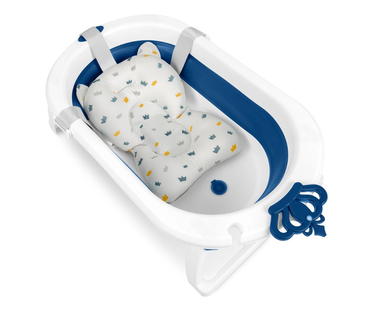 Kokkupandav beebivann padjaga Ricokids RK-286 – valge-sinine 2