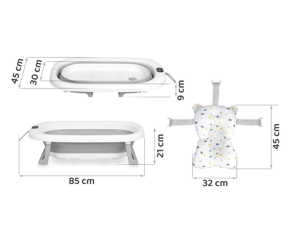 Kokkupandav beebivann termomeetri ja beebisisuga Ricokids 4