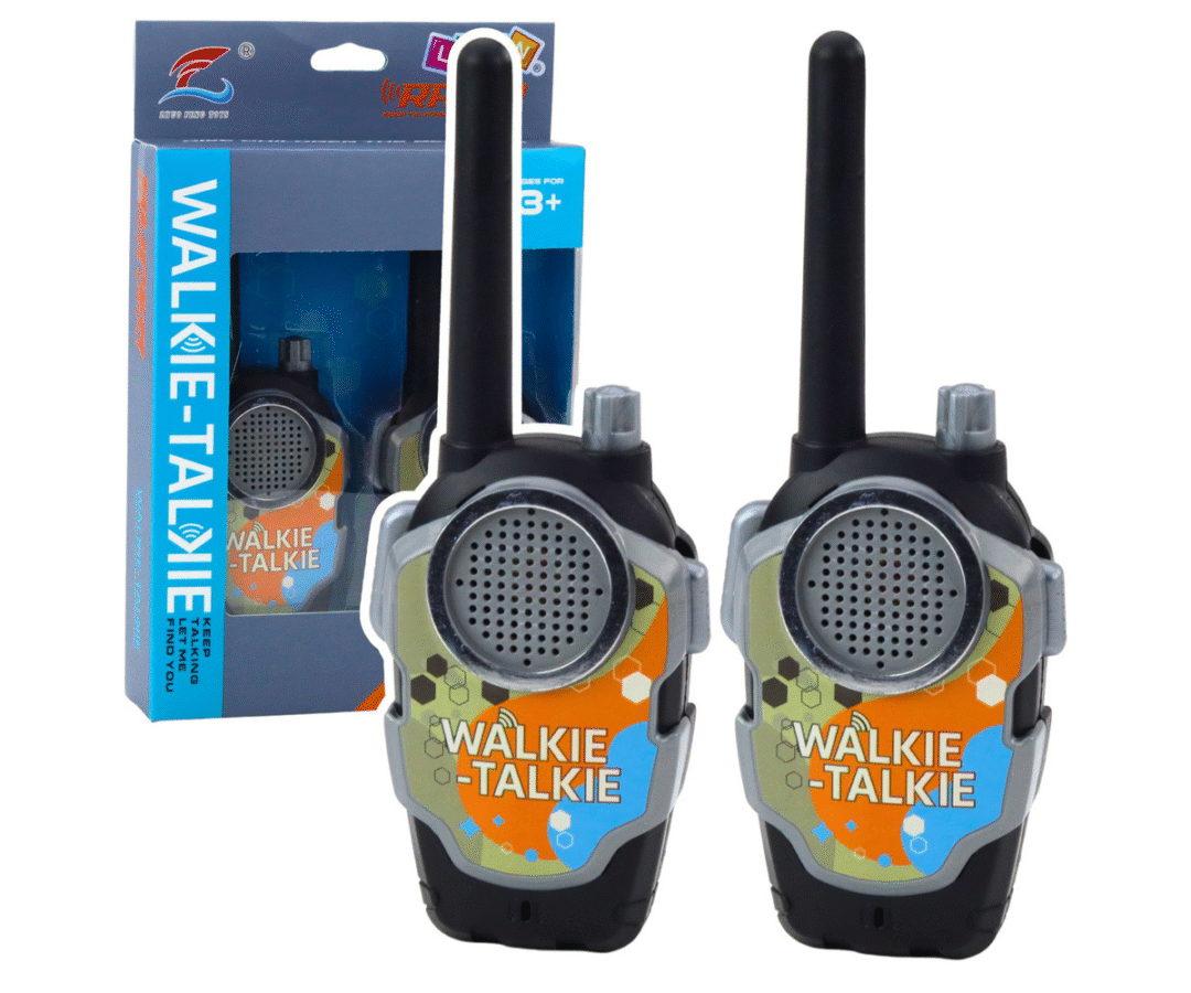 Walkie talkie lastele sinises korpuses mängimiseks
