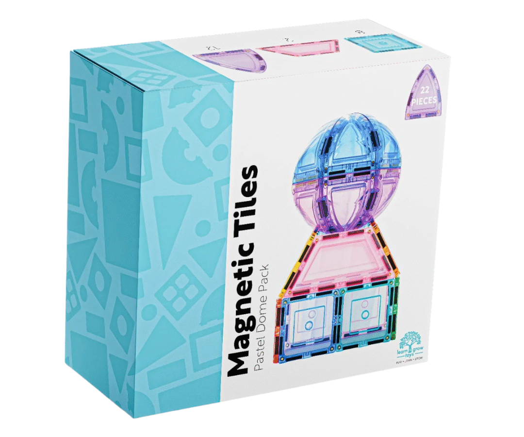 Learn & Grow magnetklotsid kupliga pastelltoonides 22-osaline komplekt
