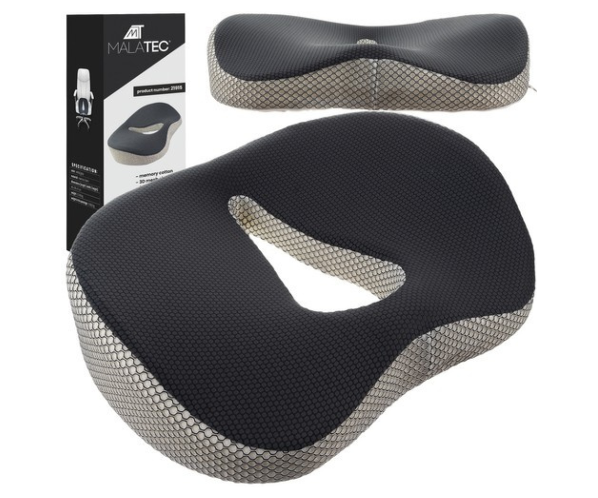 Ortopeediline istmepadi toolile või autosse Malatec 21915 hall-valge