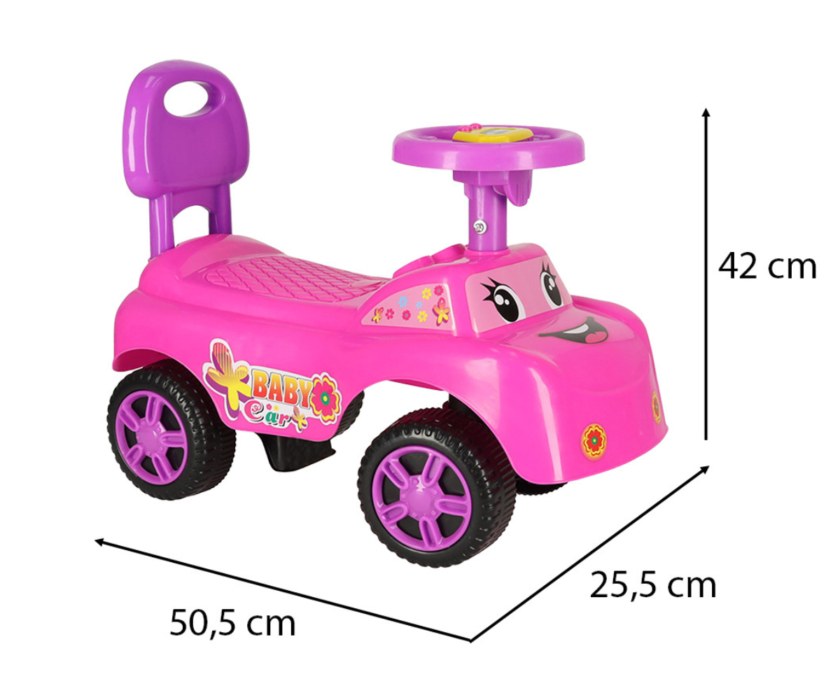 laste pealeistutav auto Baby roosa disainiga
