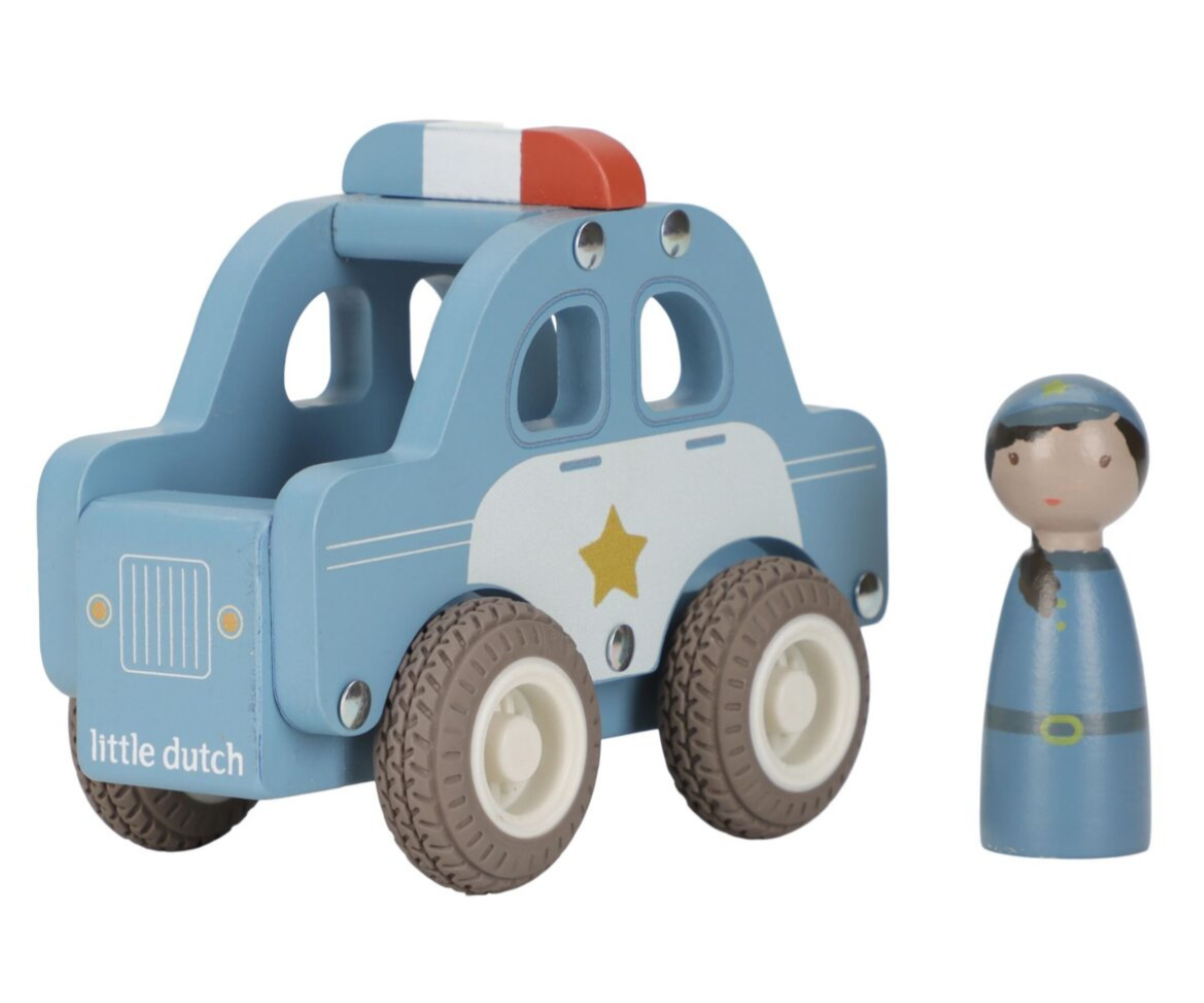 Puidust politseiauto mängimiseks lastele