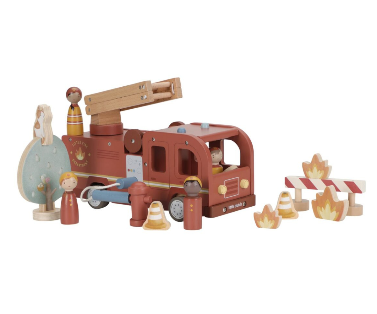 Little Dutch puidust tuletõrjeauto komplekt FSC puidust