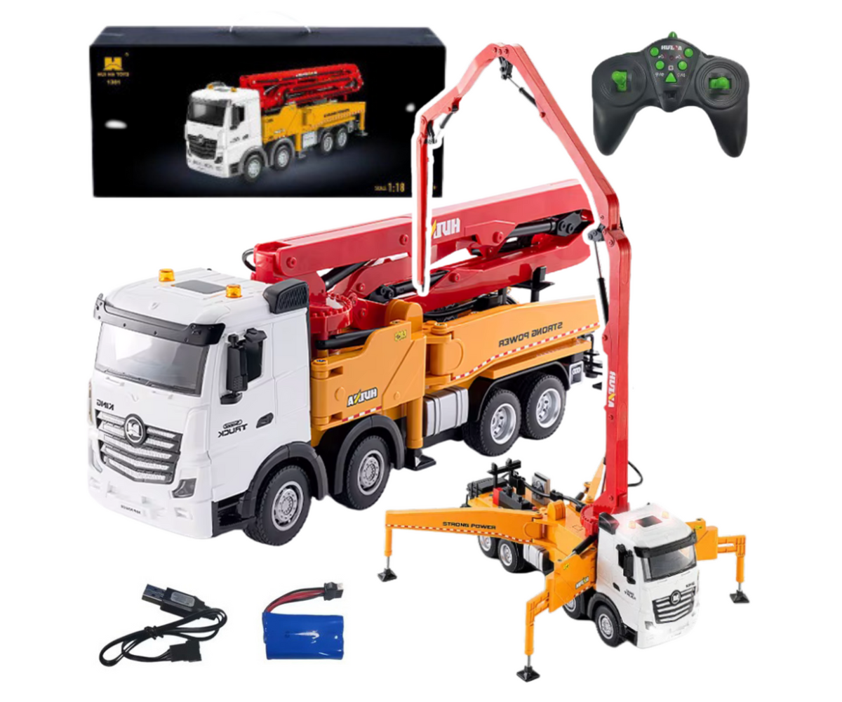 RC betoonipumba auto huina 1:18 kollane