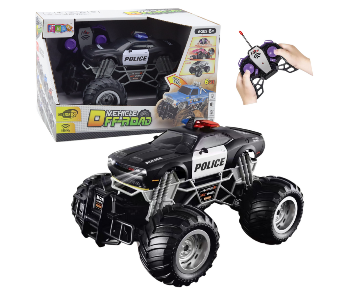 RC politsei auto maastikusõiduk valguse ja suitsuefektiga