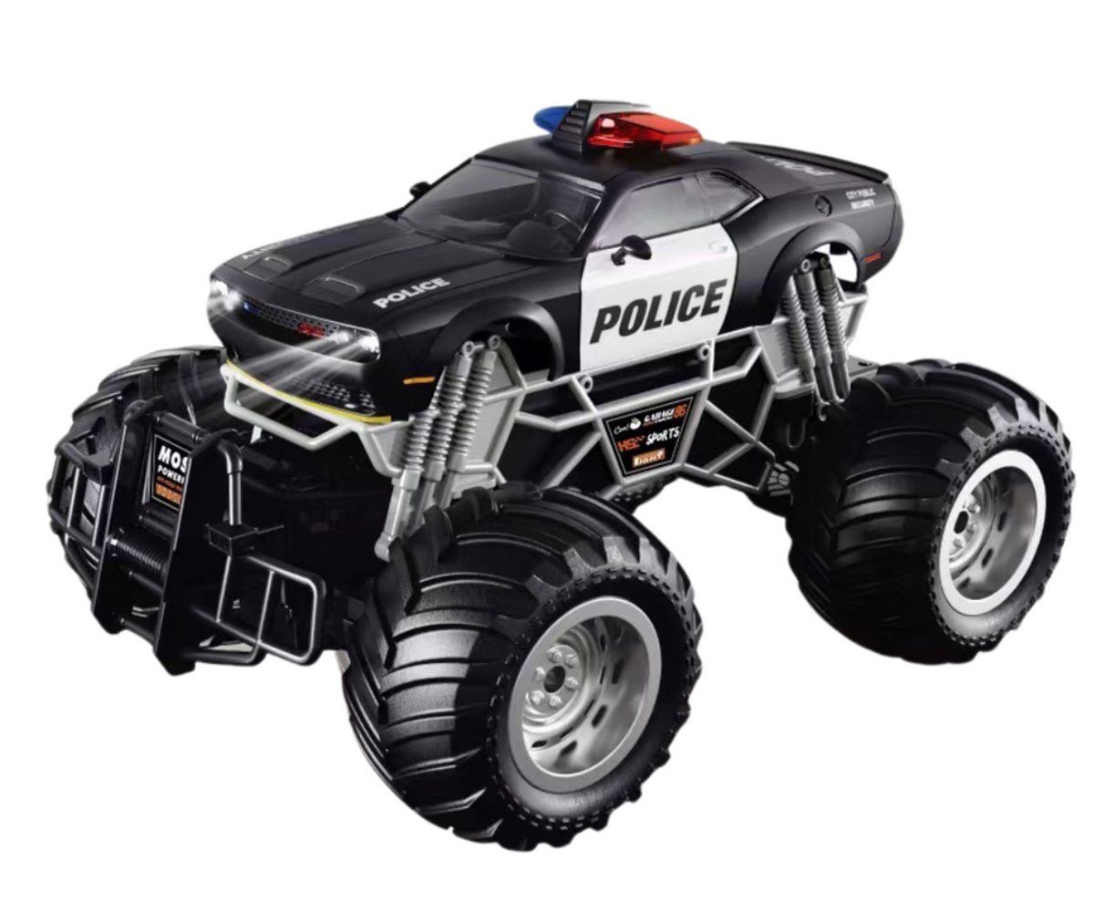 Kaugjuhitav politsei auto 1:16 realistliku disainiga