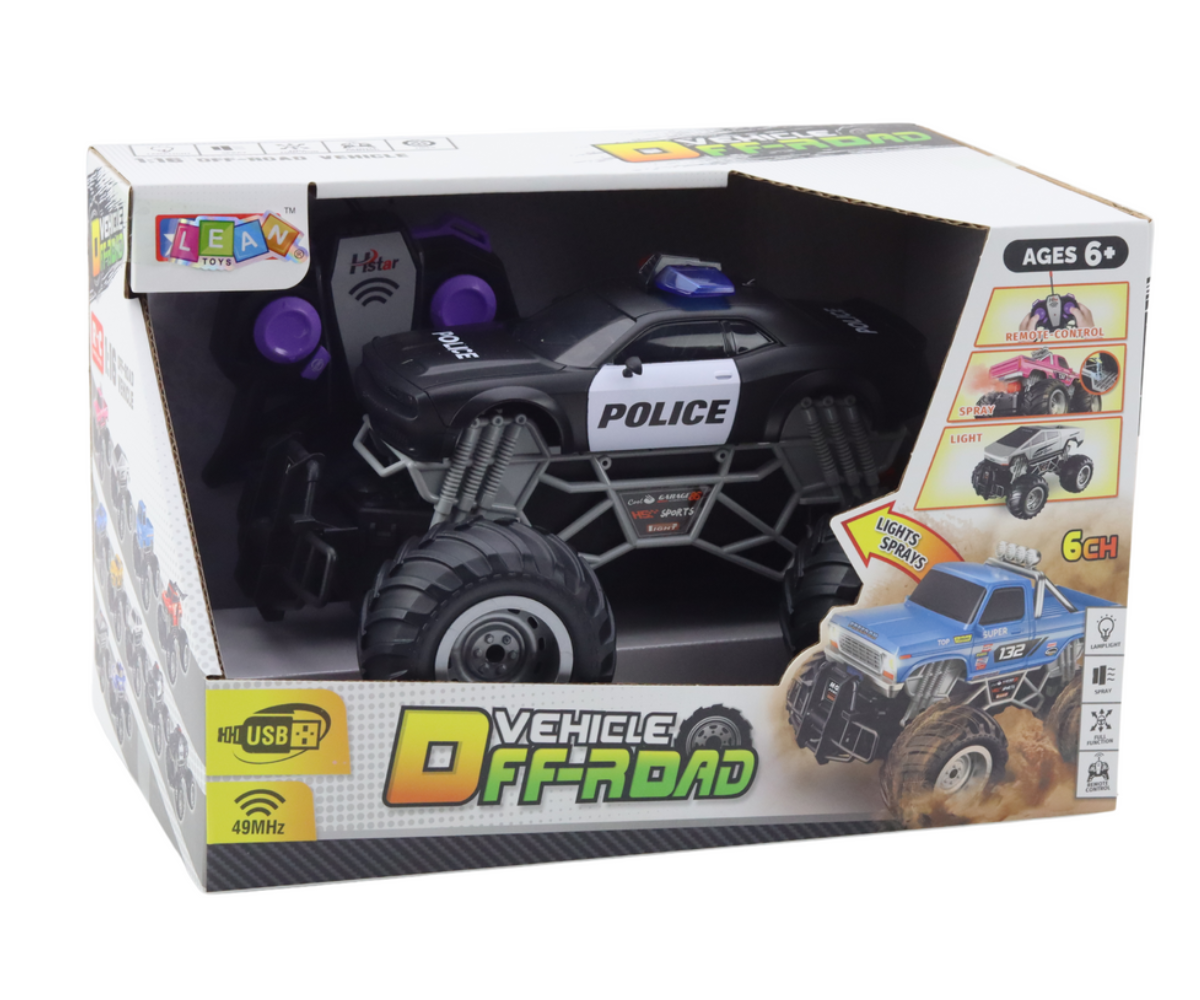 Puldiga juhitav politsei auto USB laetava akuga