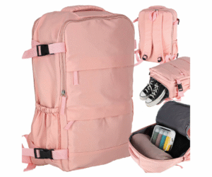 Roosa reisiseljakott kolme sahtliga 45x30 cm