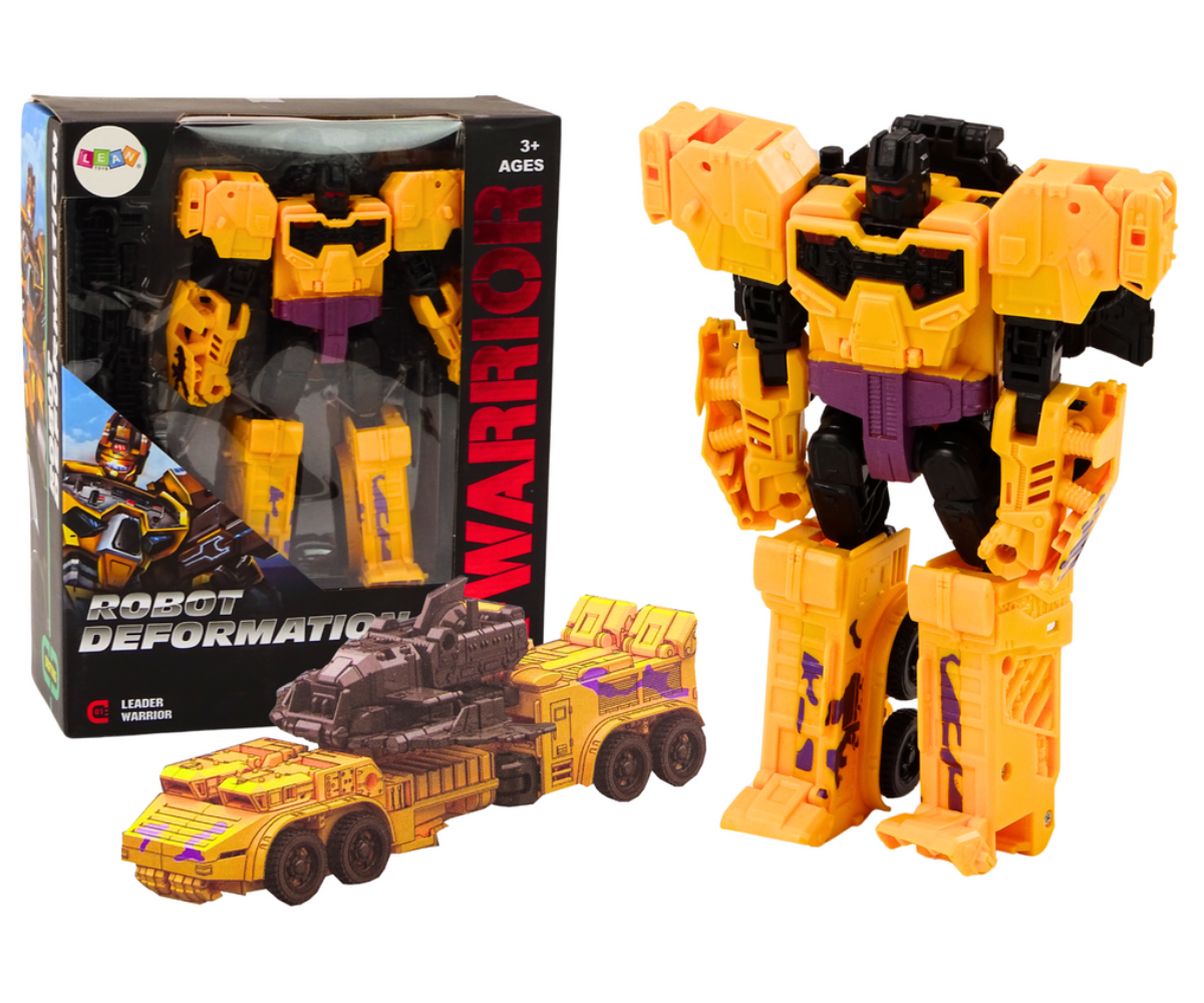 Transformer robotauto X-Warrior kollane 2in1 pakend ja detailid