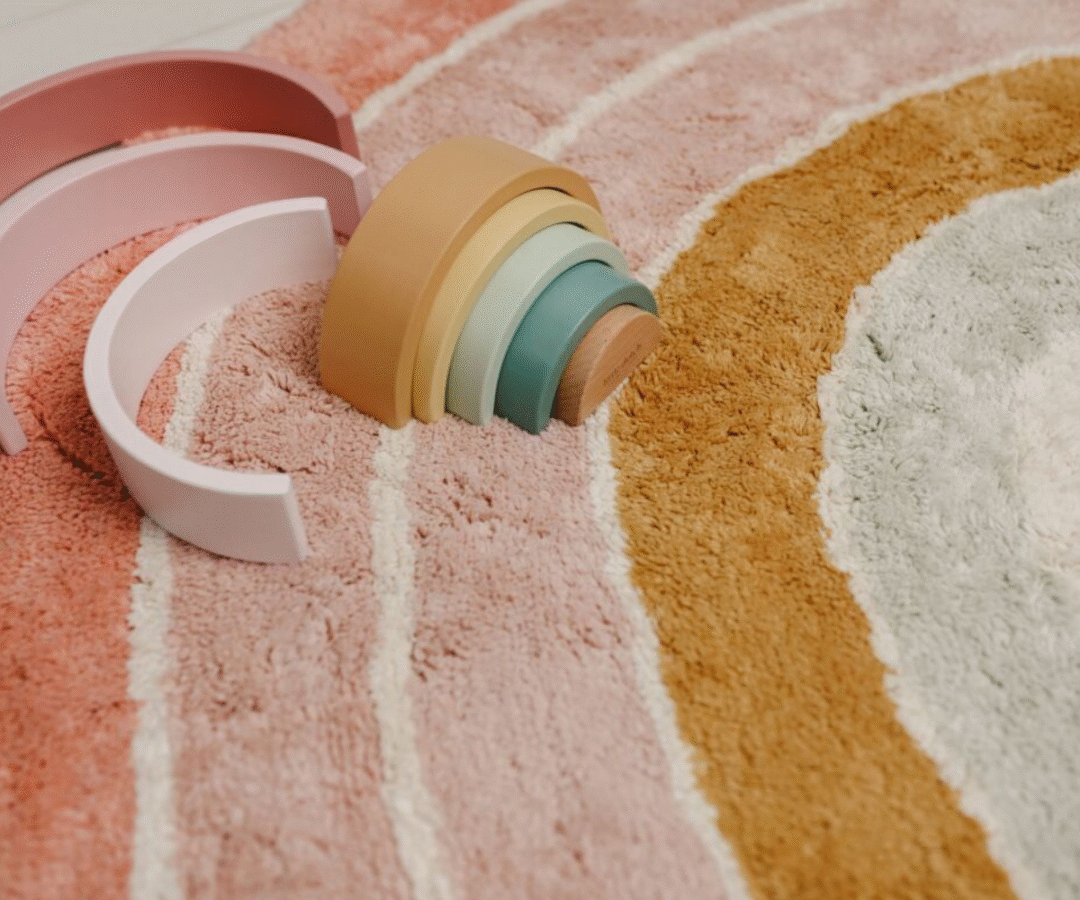 Masinpestav vaip vikerkaar roosa 80x130 cm Little Dutch