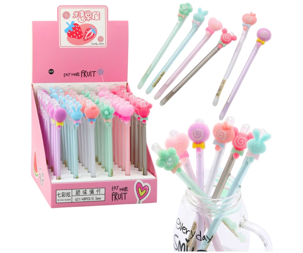 Värvilised kustutatava tindiga geelpastakad sinise tindiga mitmesugustes kujundustes