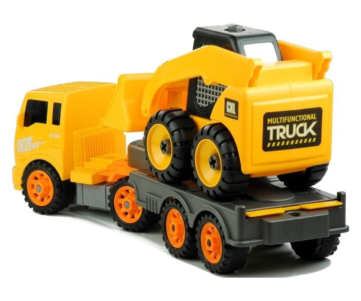 Ekskavaator mänguauto ja kruvikeeraja laste ehitusmänguks