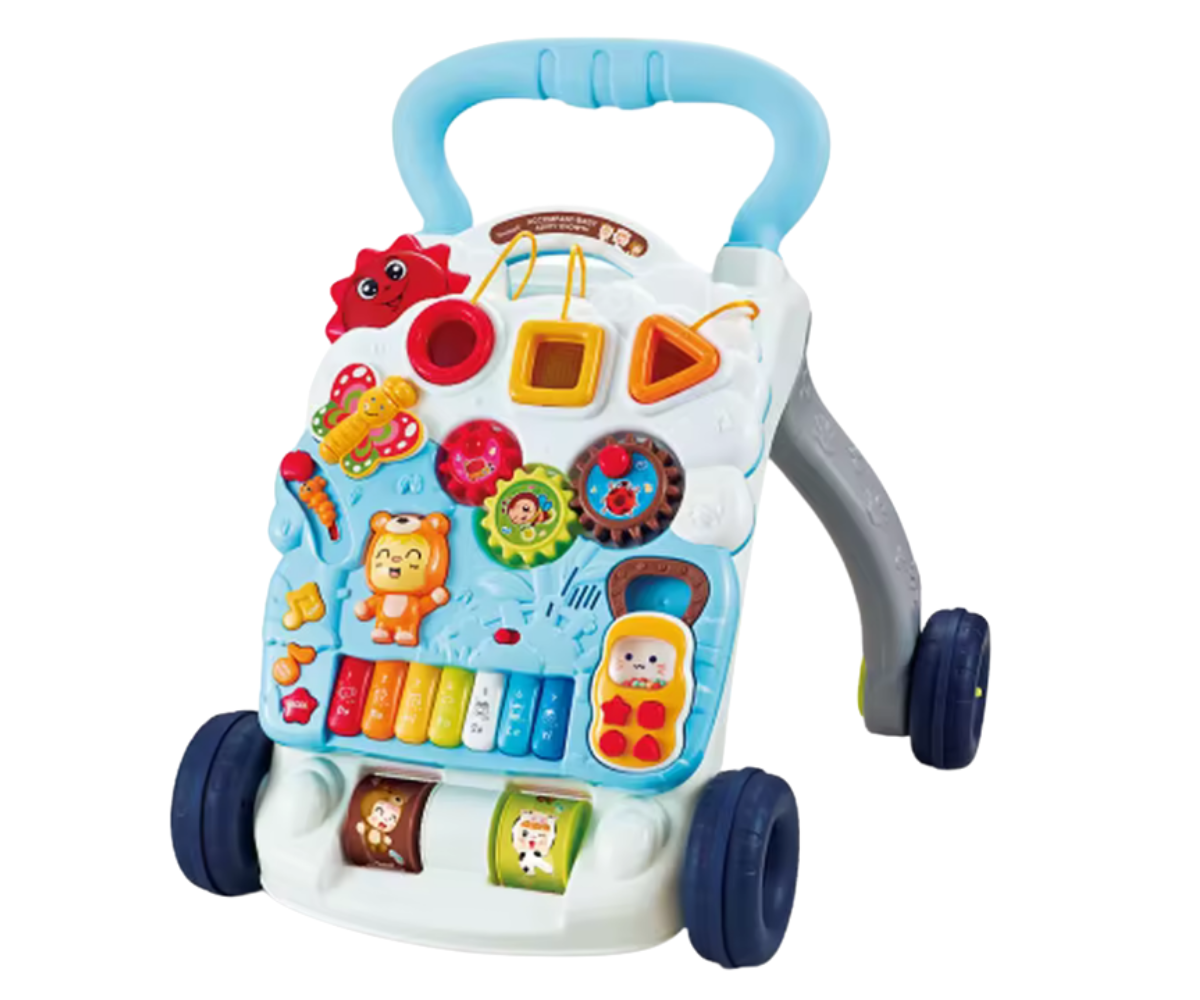 Beebi käimistugi värvilise klaveri ja mängufunktsioonidega