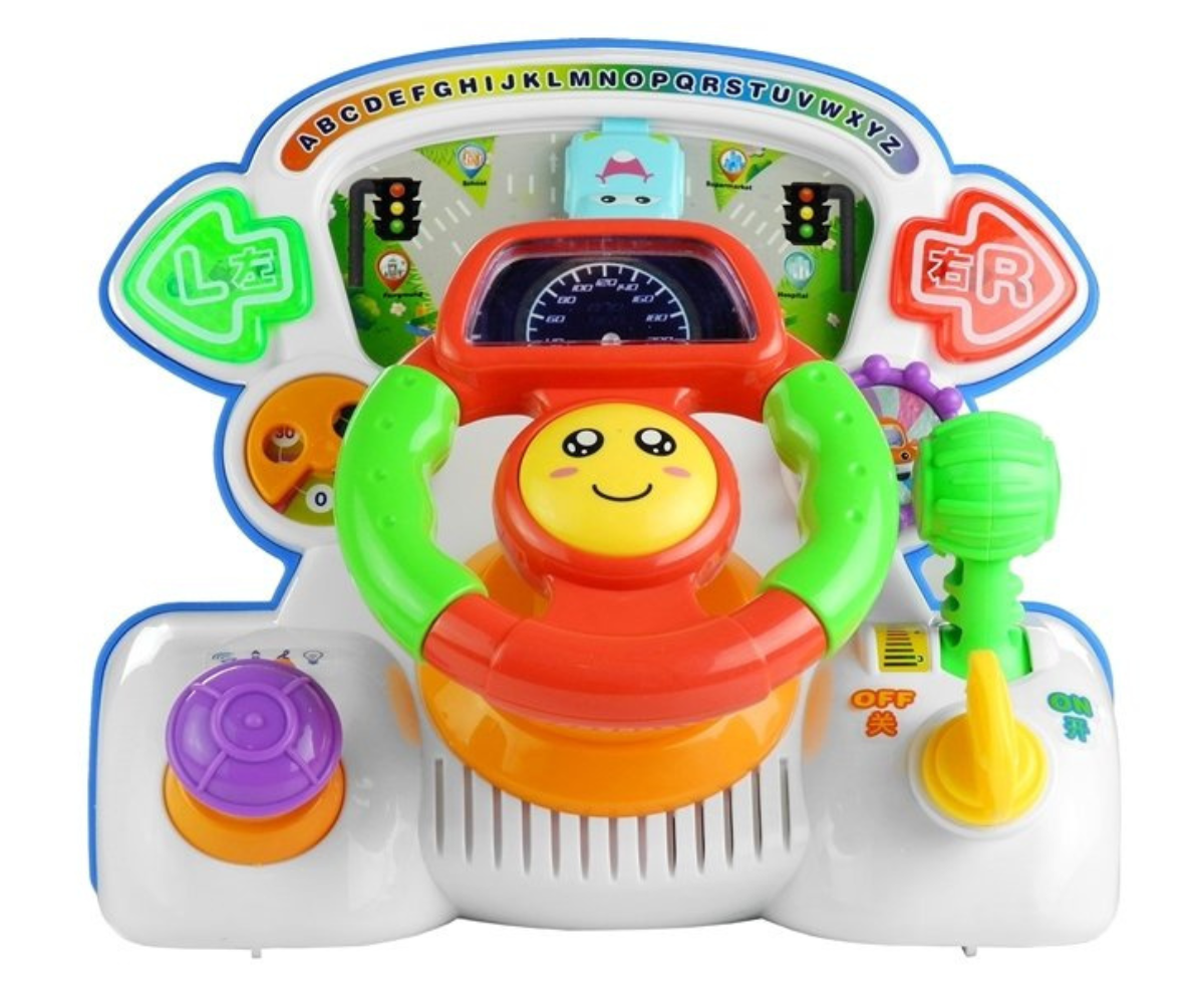 Interaktiivne rool helide ja tuledega – hariv mänguasi Laste interaktiivne armatuurlaud rooliga ja heliefektidega