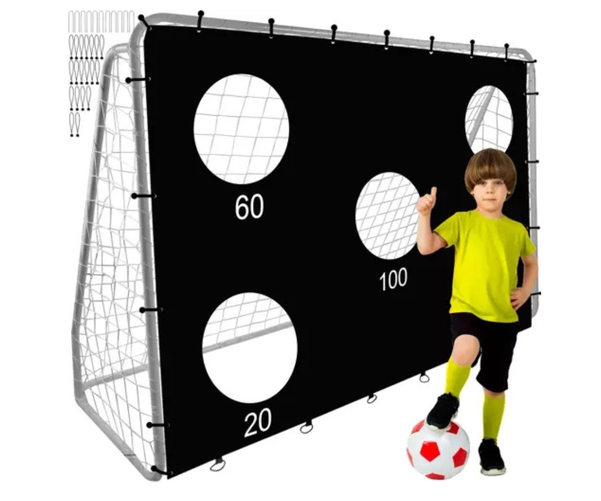 Metallist jalgpallivärav täpsusmatiga treeninguks