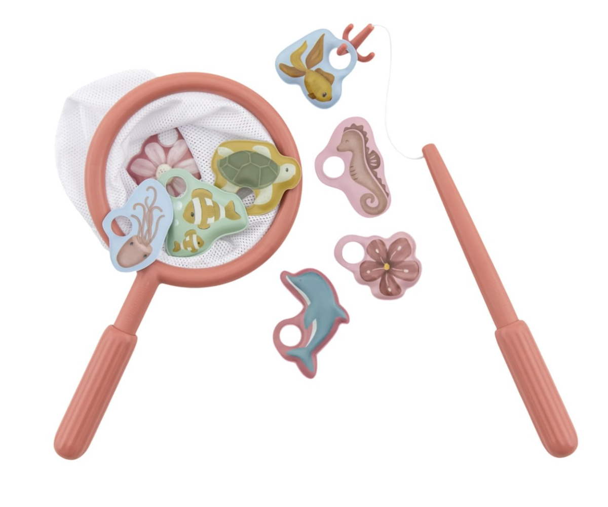 Kalapüügimäng Girl Little Dutch – komplekt värviliste mereloomadega