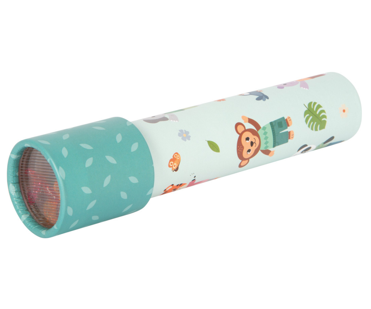 Laps vaatab läbi kaleidoskoobi ja avastab värvilisi mustreid
